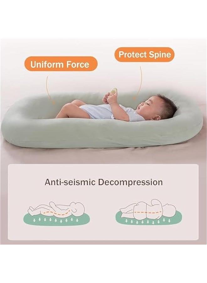 Gonice - Baby Lounger Snuggle Me Lounger for Baby, Bionic Design Baby Nest Sleeper Baby Lounger for Newborn 0-24 Months, Soft Organic Cotton Breathable Lounger Pillow for Infants (green) - Image 1