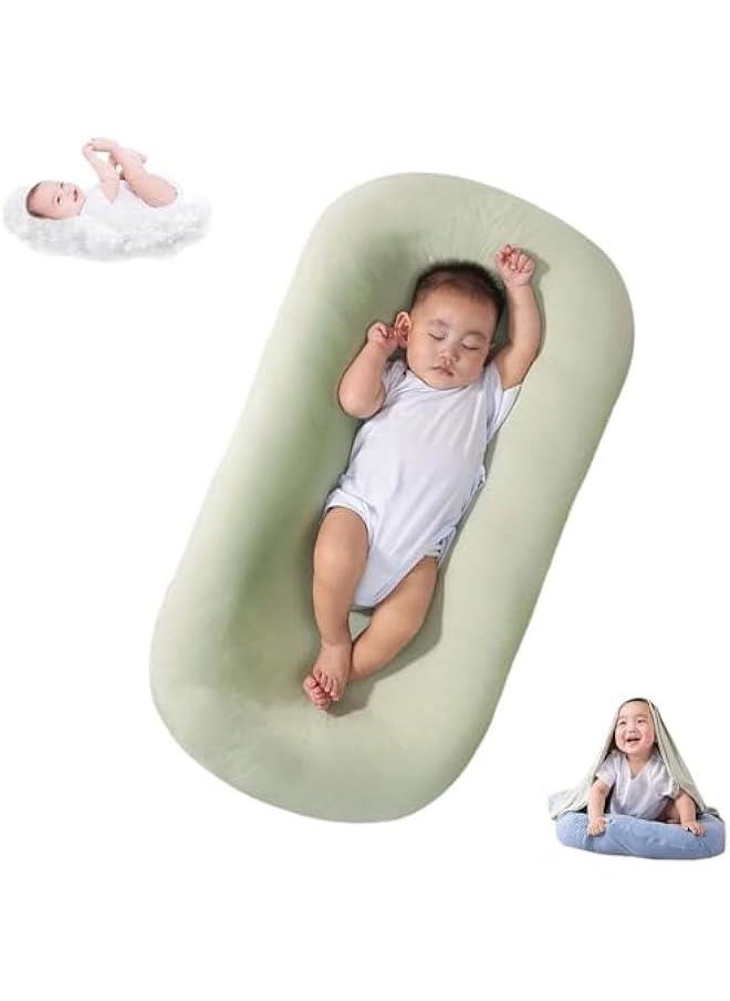 Gonice - Baby Lounger Snuggle Me Lounger for Baby, Bionic Design Baby Nest Sleeper Baby Lounger for Newborn 0-24 Months, Soft Organic Cotton Breathable Lounger Pillow for Infants (green) - Image 1