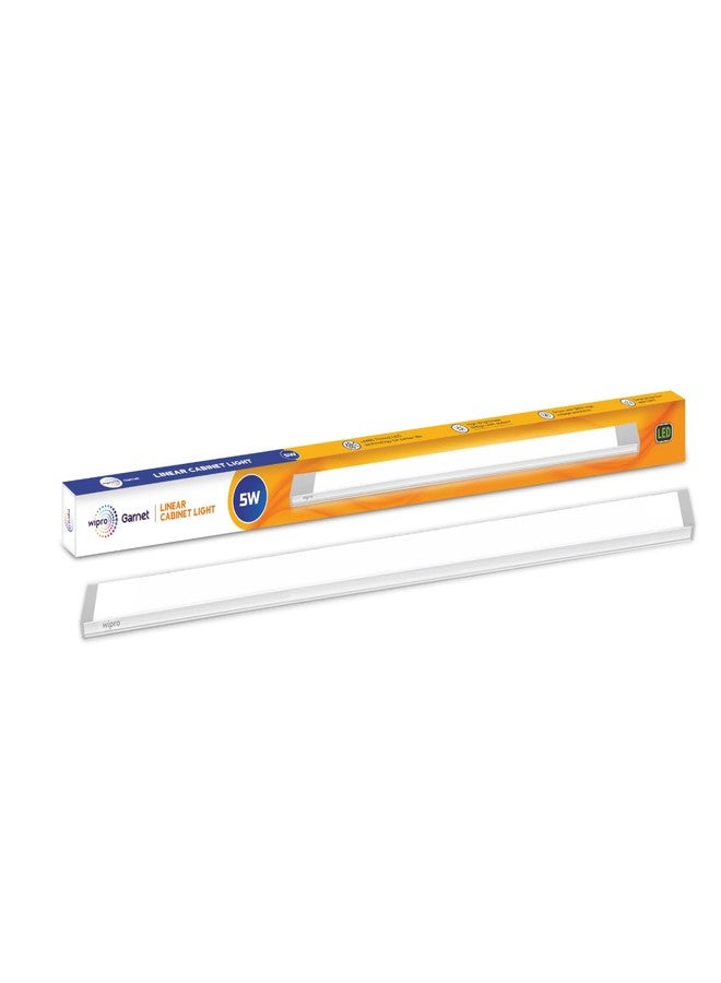 wipro Garnet 5W LED Linear Cabinet Light | 1Ft | Neutral White (4000K) | Bright & Slim Aluminium Base Tubelight | 17mm Width, 8mm Height | Under Cabinet Light for Wardrobe,Kitchen Shelf | Pack of 1 - Image 1