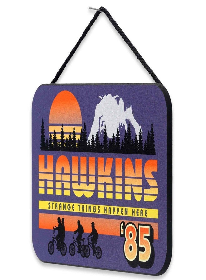 Open Road Brands Stranger Things Hawkins '85 Hanging Wood Wall Decor - Retro Stranger Things Sign for Bedroom or Movie Room - Image 2