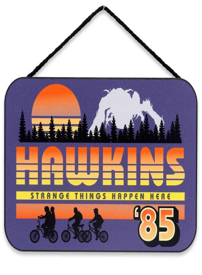 Open Road Brands Stranger Things Hawkins '85 Hanging Wood Wall Decor - Retro Stranger Things Sign for Bedroom or Movie Room - Image 1