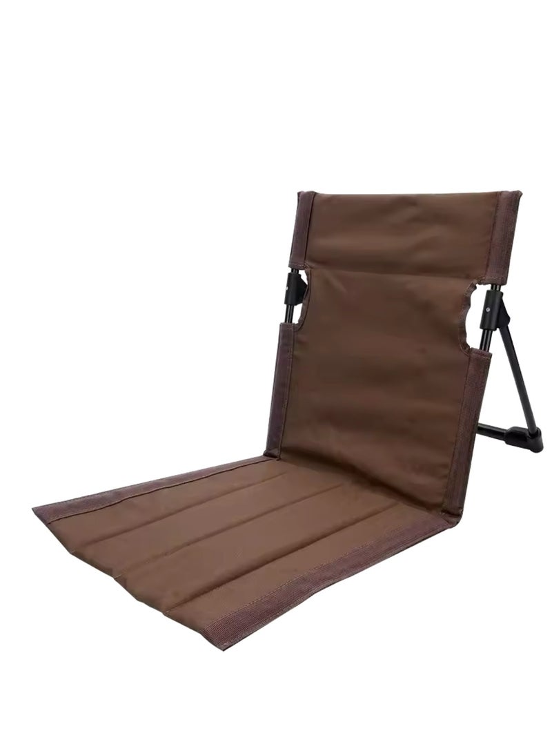 BLUE CORAL Outdoor Camping Ultra-light Comfortable Folding Chair Park Leisure Beach Chair Portable Single Lazy Chair Back Camping Chairs (Brown) - Image 1