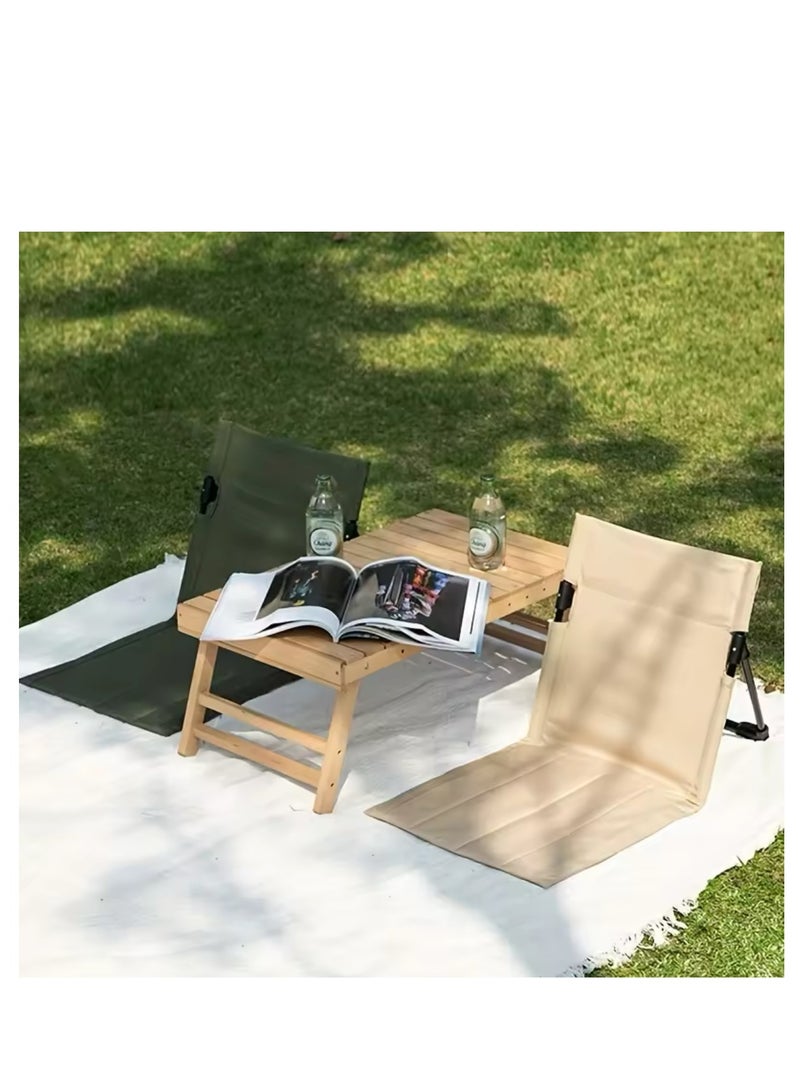 BLUE CORAL Outdoor Camping Ultra-light Comfortable Folding Chair Park Leisure Beach Chair Portable Single Lazy Chair Back Camping Chairs (Brown) - Image 2