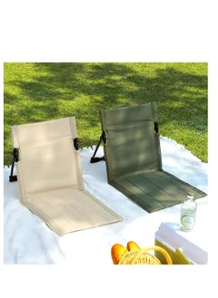 BLUE CORAL Outdoor Camping Ultra-light Comfortable Folding Chair Park Leisure Beach Chair Portable Single Lazy Chair Back Camping Chairs (Brown)  - Image 3