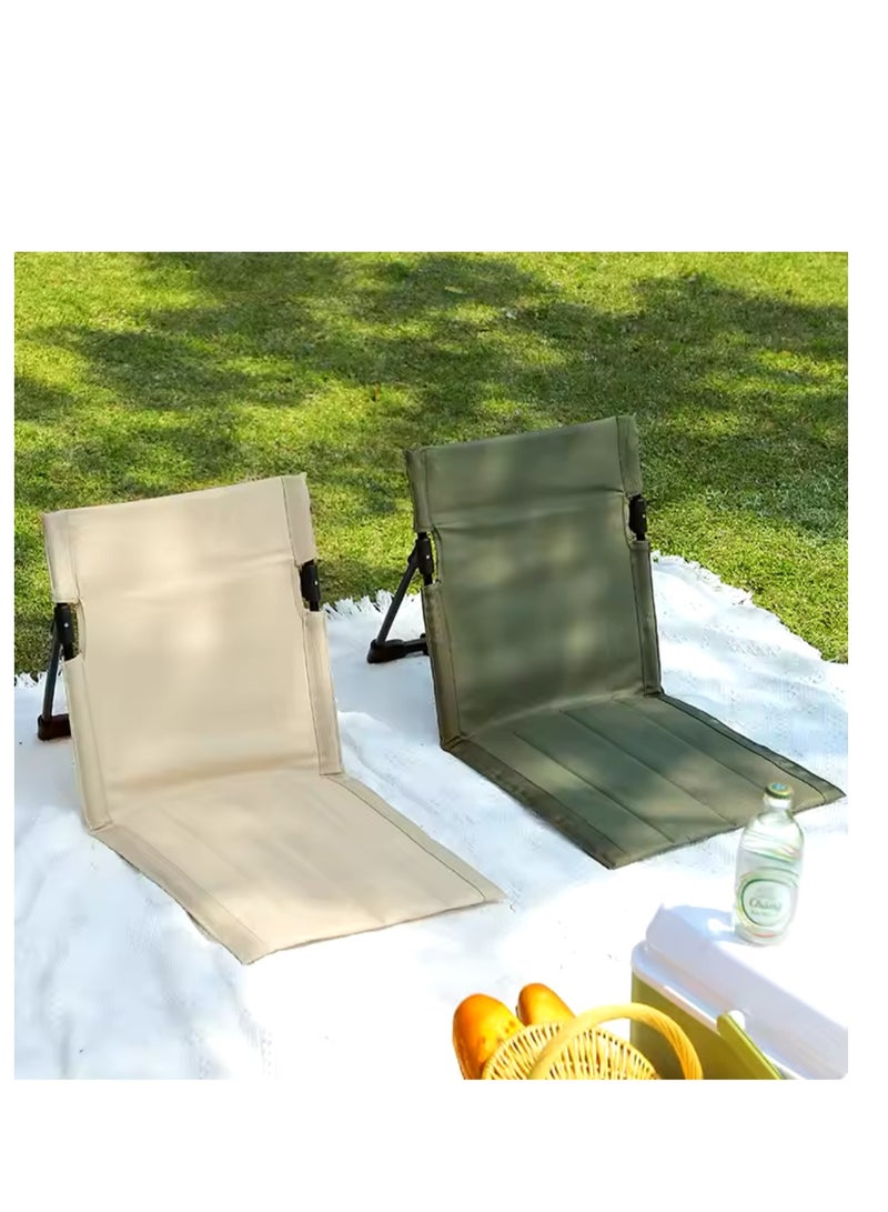 BLUE CORAL Outdoor Camping Ultra-light Comfortable Folding Chair Park Leisure Beach Chair Portable Single Lazy Chair Back Camping Chairs (Brown) - Image 3