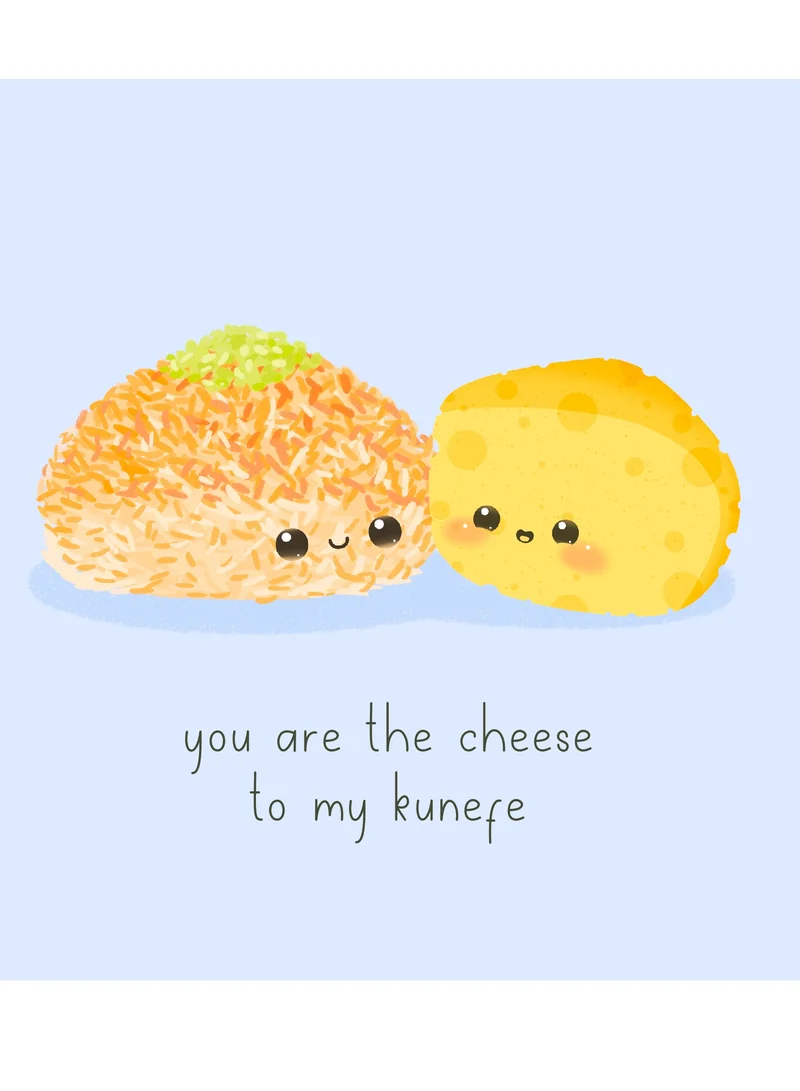 Peacock Supplies Food Couples Greeting Card Kunefe And Cheese