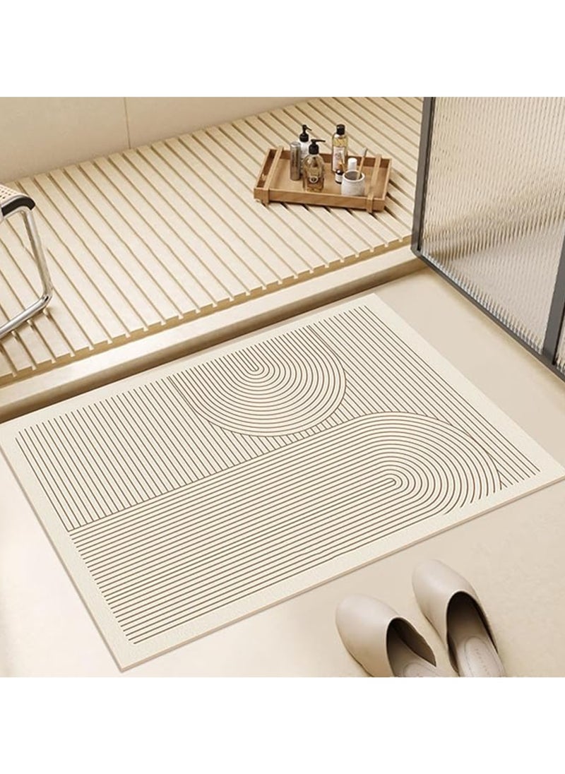 TYCOM Cloth Bath Mat Super Absorbent Bathtub Mat with Non-Slip Anti Slip Bathroom Floor Mats and Quick Dry Bath Rug, Thickened Soft Easier Clean Carpet 50 By 80 CM 