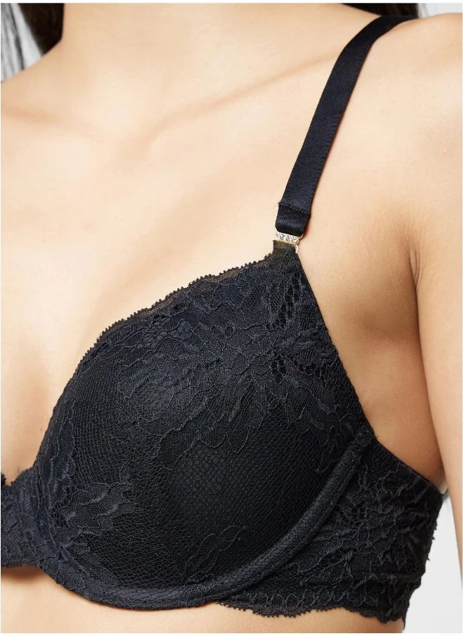 La Senza Lace Detail Plunge Neck Bra
