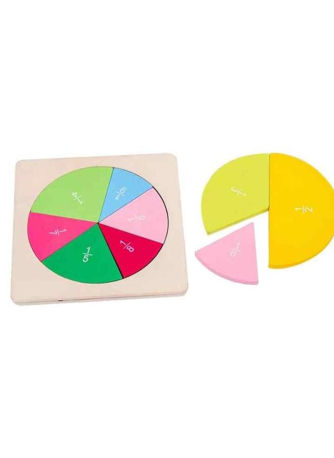 Joy & Learn Joy & LEARN Fractional Board Math Puzzle, Wooden Educational Toy for Ages 2-13  - Image 1