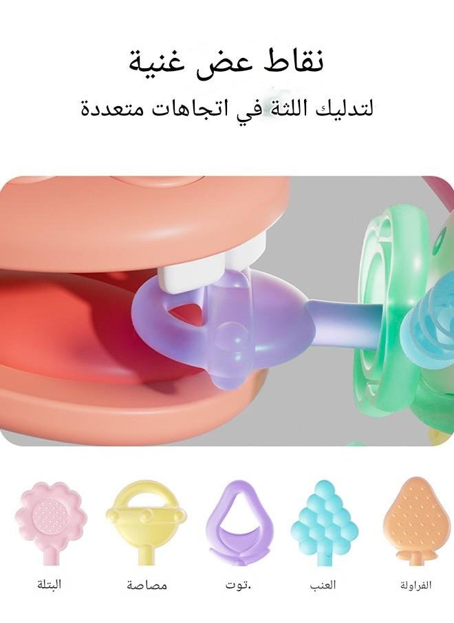 tangs Silicone Baby Teether, Grab Ball, and Rattle - 3-in-1 Chew Toy for Infants 0-12 Months, Teething Relief, BPA-Free, Soft & Safe for Oral Motor Skills Development, Multi-Surface Chewing for Gum Massage  - Image 5