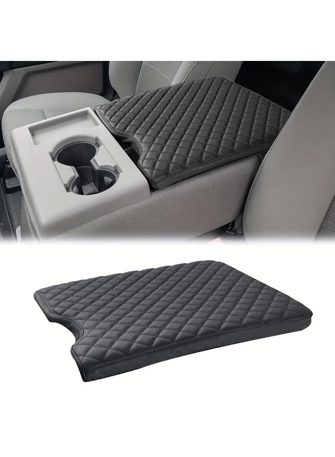Black Armrest Cover Pad For 2015 2024 F150 2017 2024 F250 F350 F450 40 20 40 Folding Seats - Image 1