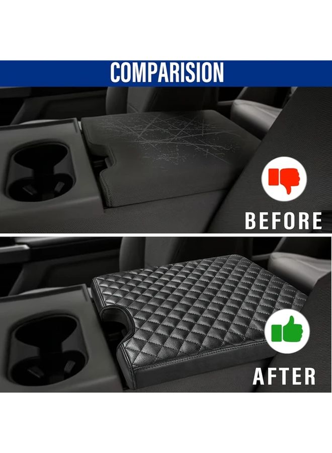 Black Armrest Cover Pad For 2015 2024 F150 2017 2024 F250 F350 F450 40 20 40 Folding Seats - Image 4