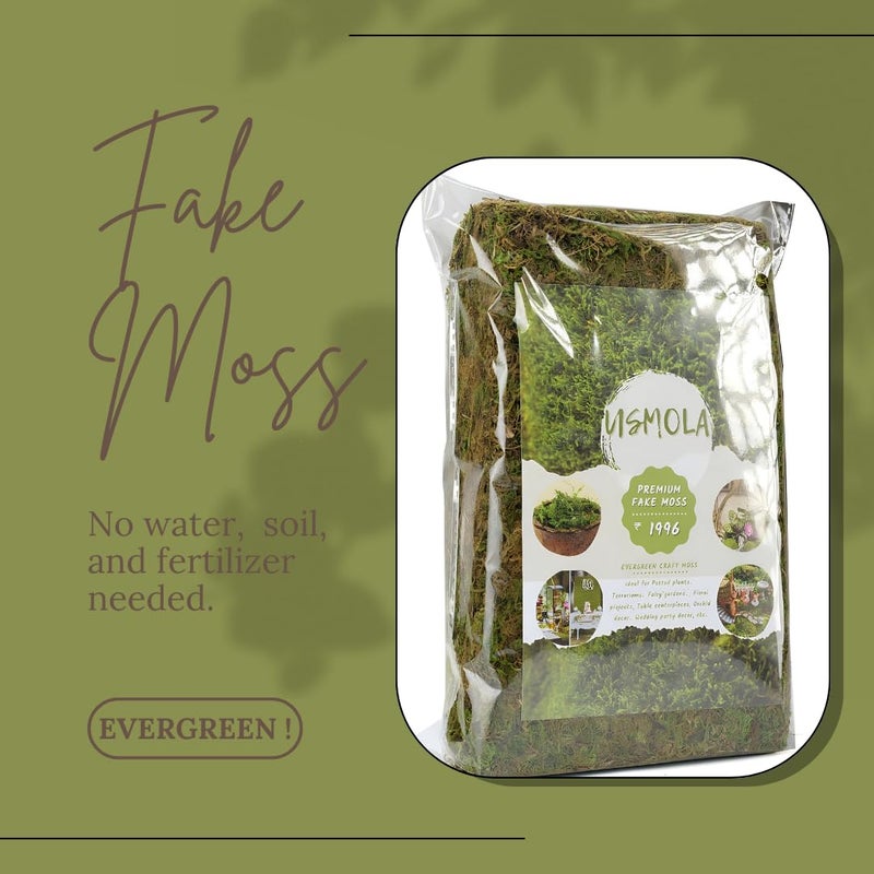 Usmola Fake Moss  8 Oz Green Moss For Potted Plants  Artificial Moss For Diy Crafts Home Decor Table Centerpieces Wedding Decoration (Fresh Green 225Gr) - Image 4