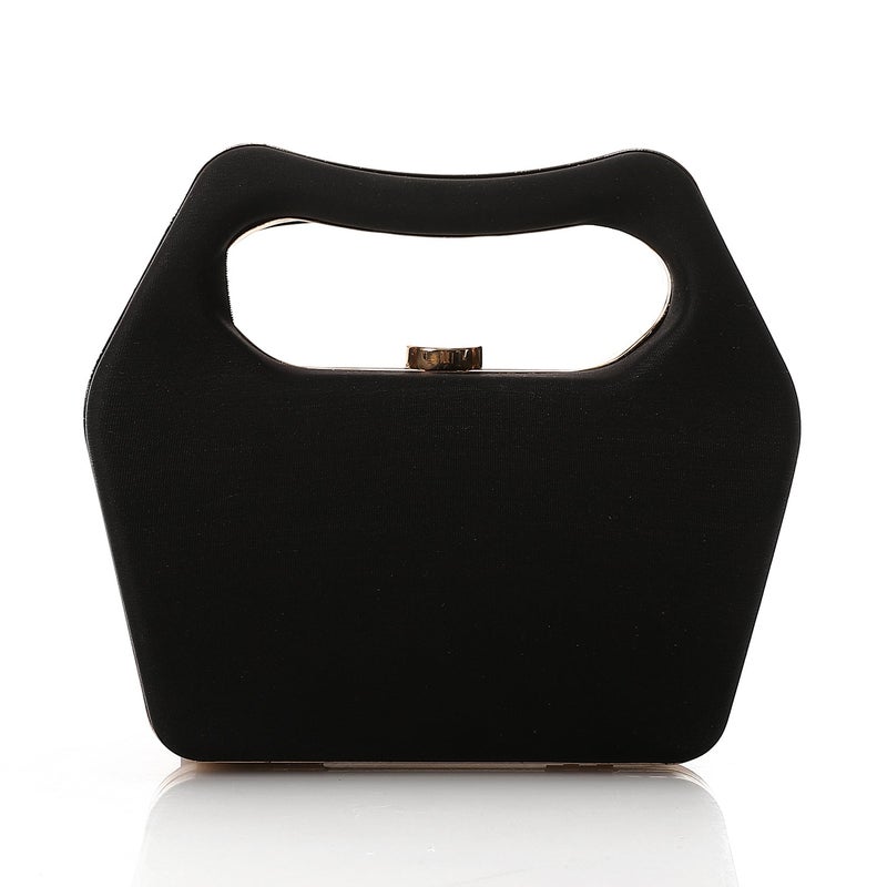 Mr.joe Geometric Clutch with Gold Handle -Black - Image 3