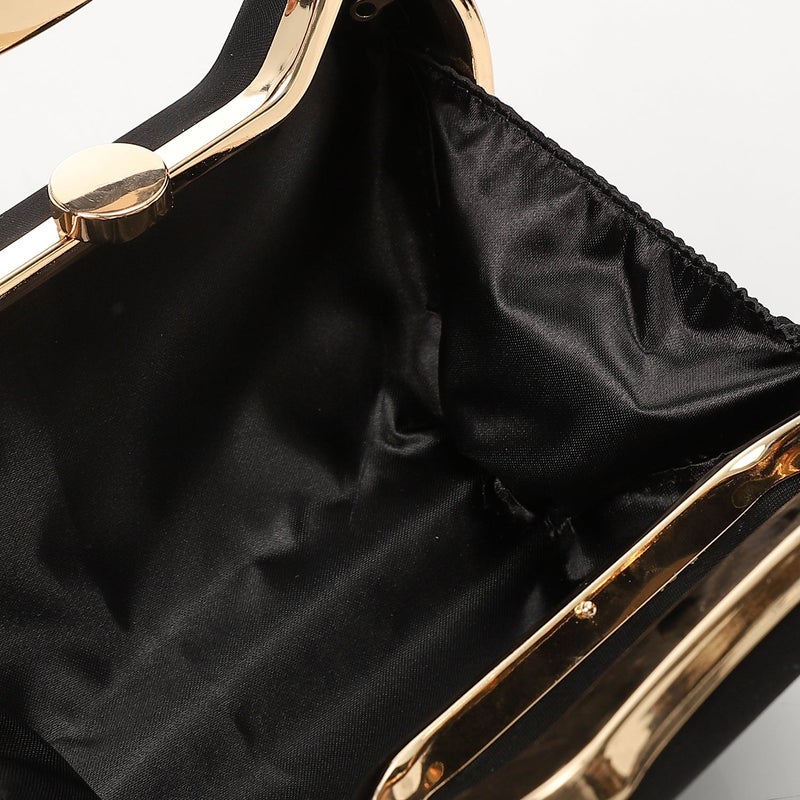 Mr.joe Geometric Clutch with Gold Handle -Black - Image 4