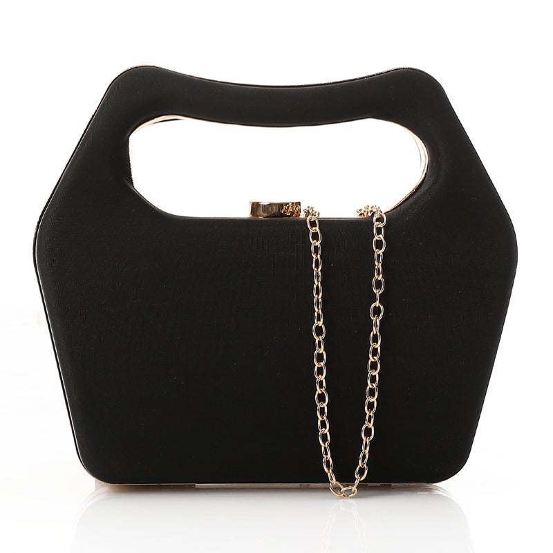 Mr.joe Geometric Clutch with Gold Handle -Black - Image 1