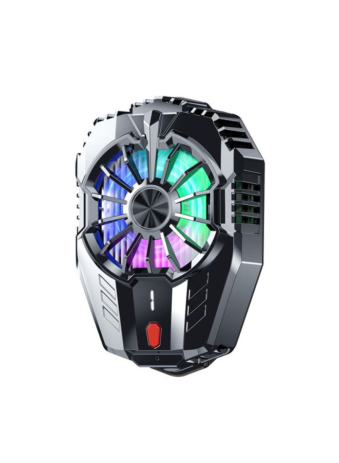 2024 Mobile Phone Magnetic Suction Back Clip Second Cold Semiconductor Cooling Digital Display RGB Ice Seal Game Mobile Phone Radiator-Color:X116a Material Black With Digital Display - Image 5