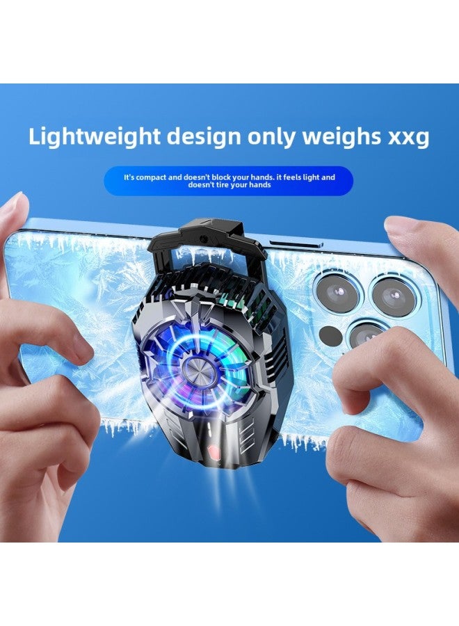 2024 Mobile Phone Magnetic Suction Back Clip Second Cold Semiconductor Cooling Digital Display RGB Ice Seal Game Mobile Phone Radiator-Color:X116a Material Black With Digital Display - Image 4