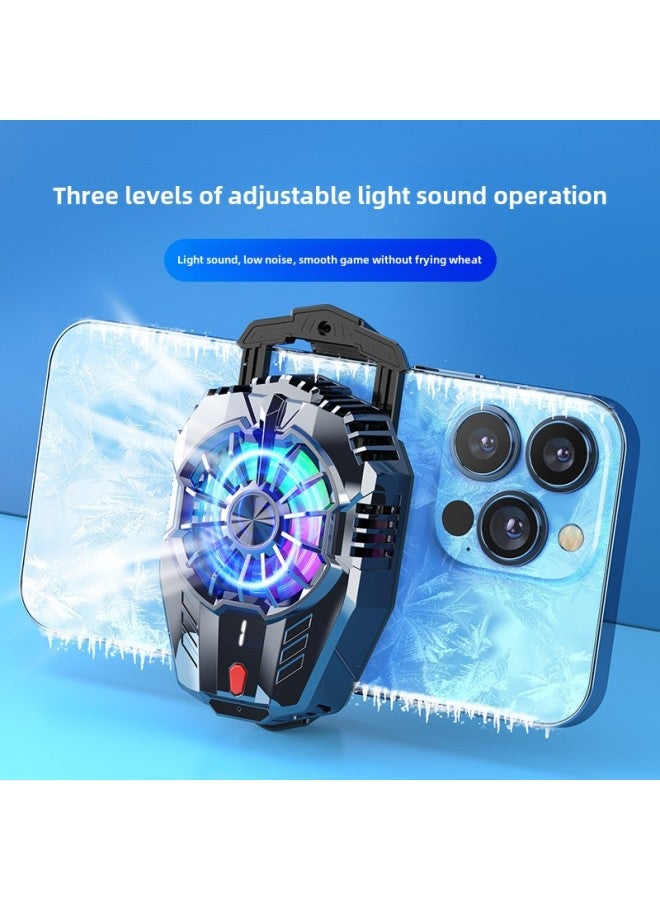 2024 Mobile Phone Magnetic Suction Back Clip Second Cold Semiconductor Cooling Digital Display RGB Ice Seal Game Mobile Phone Radiator-Color:X116a Material Black With Digital Display - Image 3