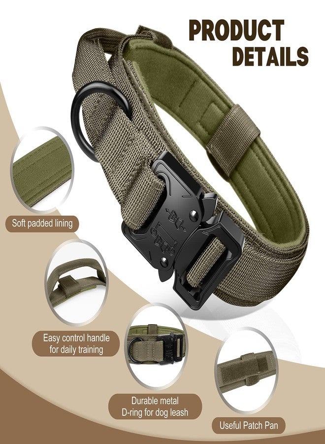 FYA Tactical Dog Collar & Leash Set, Military Adjustable Training Nylon Collar With Control Handle & Heavy Metal Buckle For Medium & Large Dogs, 62 Cm - Image 4
