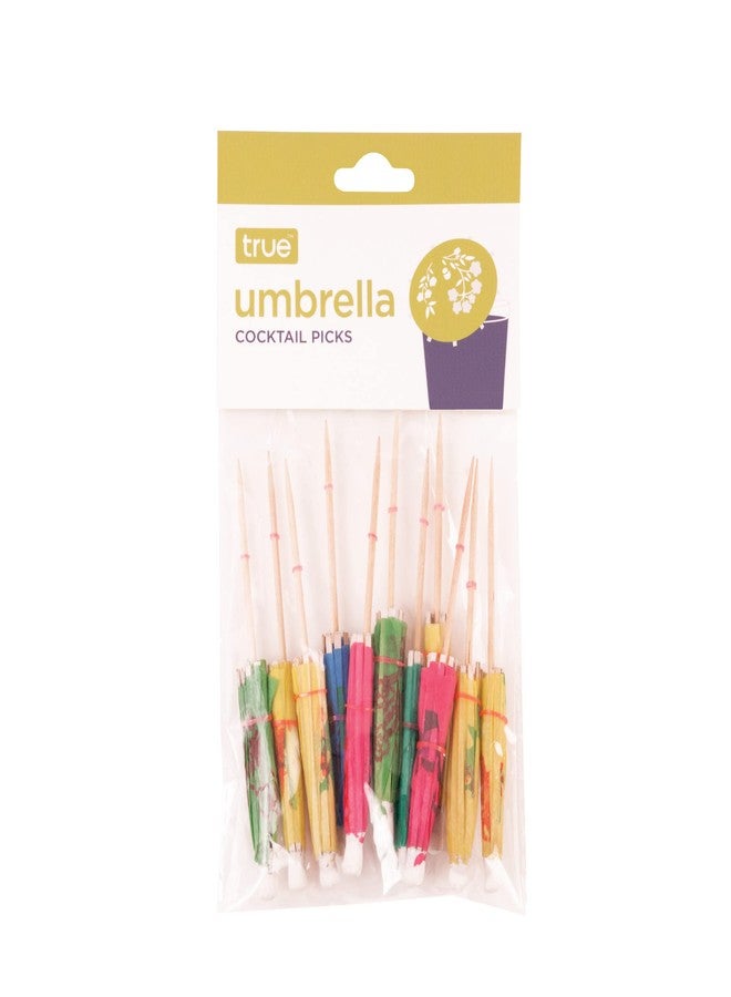 True Umbrella Appetizer Picks, Mini Umbrella Toothpicks, Drink Umbrellas for Mai Tais and Daiquiris, Multicolor, Wood, Set of 12 - Image 5