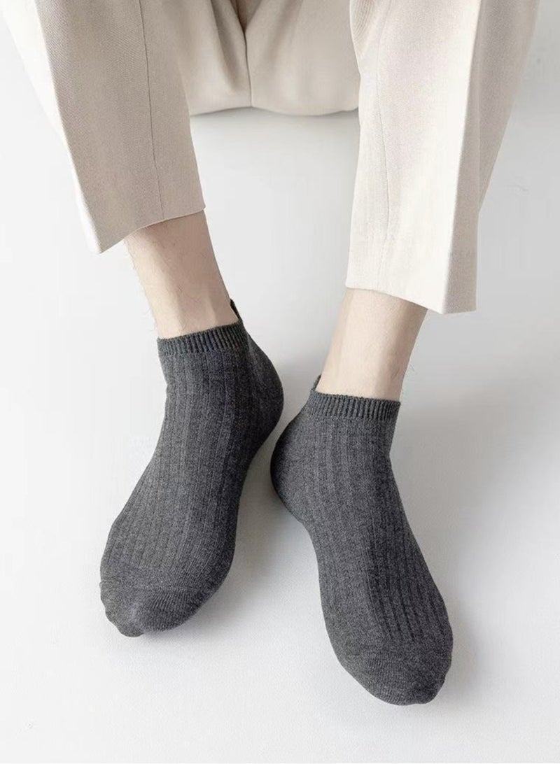 5 pairs of men's breathable mesh cotton ankle socks, low-top antibacterial, sweat-absorbent and odor-proof, lightweight and comfortable, a variety of colors, suitable for spring, summer and autumn  - Image 4