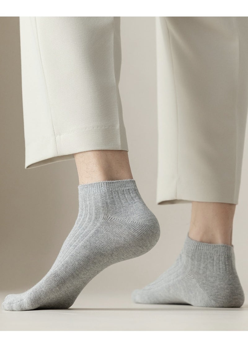 5 pairs of men's breathable mesh cotton ankle socks, low-top antibacterial, sweat-absorbent and odor-proof, lightweight and comfortable, a variety of colors, suitable for spring, summer and autumn  - Image 5