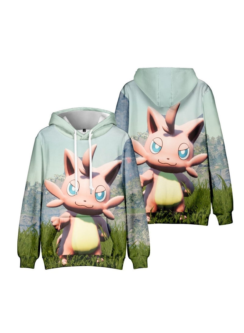 Palworld Phantom Pallu 3D digital print street trend hooded sweatshirt for Adults and Children - Image 3