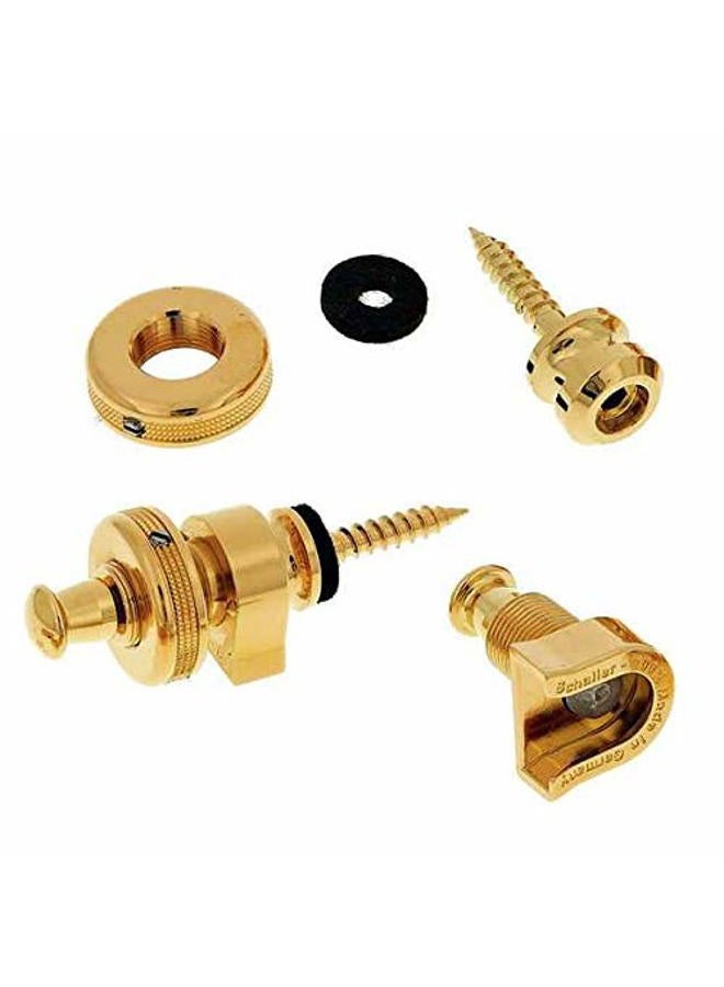 Schaller S Locks Guitar Strap Locks and Buttons (Pair) Gold - Image 3