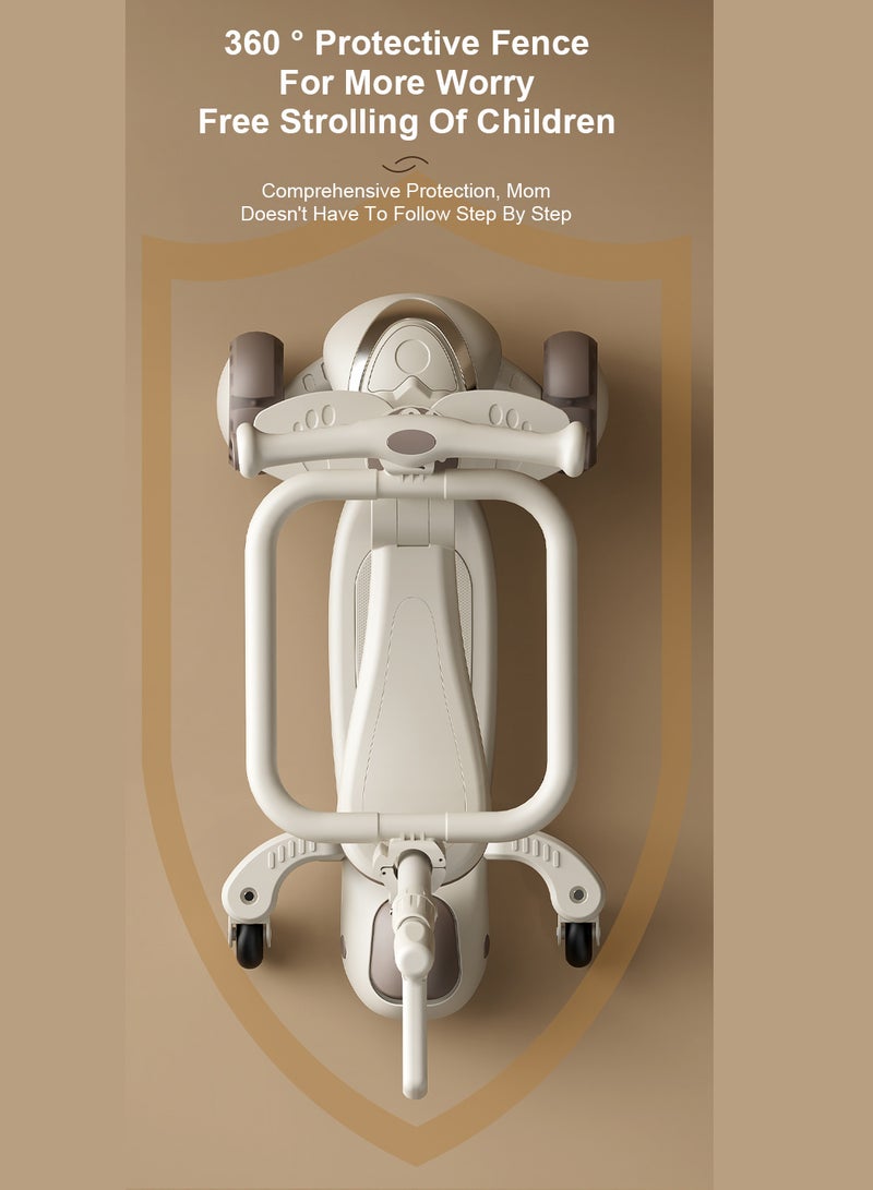 MaBaby سكوتر للأطفال قابل للطي بلمسة واحدة 6 في 1 للأطفال من عمر 1 إلى 3 إلى 6 سنوات، خفيف الوزن وسهل الحمل - Image 2