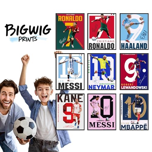 BigWig Prints Soccer Poster - Soccer Decor For Boys Bedroom, Messi And Ronaldo Poster, Messi Posters For Boys Bedroom, Mbappe Wall Art, Neymar Wall Art, Ronaldo Posters - Unframed Set Of 9 (8x10”) - Image 5