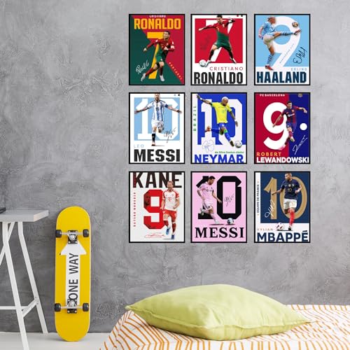 BigWig Prints Soccer Poster - Soccer Decor For Boys Bedroom, Messi And Ronaldo Poster, Messi Posters For Boys Bedroom, Mbappe Wall Art, Neymar Wall Art, Ronaldo Posters - Unframed Set Of 9 (8x10”) - Image 3