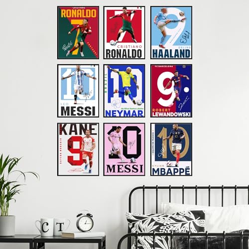 BigWig Prints Soccer Poster - Soccer Decor For Boys Bedroom, Messi And Ronaldo Poster, Messi Posters For Boys Bedroom, Mbappe Wall Art, Neymar Wall Art, Ronaldo Posters - Unframed Set Of 9 (8x10”) - Image 4
