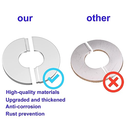DVECUE Wall Split Flange Stainless Steel split Escutcheon Plate Self-Adhesive Plumbing Cover Plates Round for 22mm Diameter Pipe - Image 5