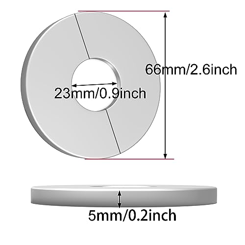 DVECUE Wall Split Flange Stainless Steel split Escutcheon Plate Self-Adhesive Plumbing Cover Plates Round for 22mm Diameter Pipe - Image 2