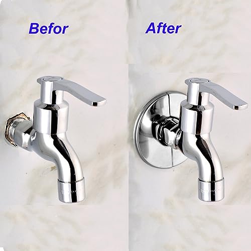 DVECUE Wall Split Flange Stainless Steel split Escutcheon Plate Self-Adhesive Plumbing Cover Plates Round for 22mm Diameter Pipe - Image 4