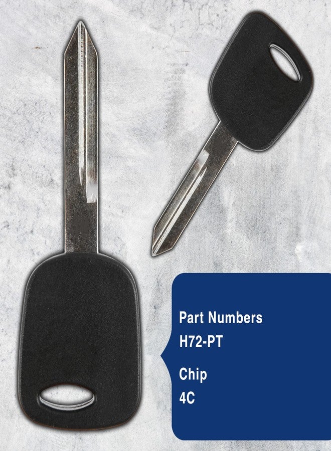 KeylessOption 2 Replacement Ignition Chipped Key Transponder Compatible with Ford 4C H72 - Image 4