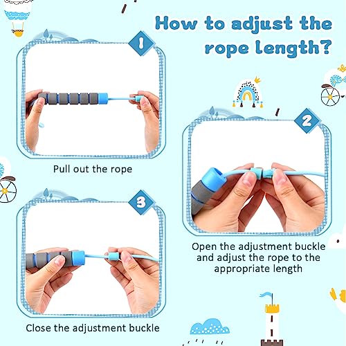 flintronic Jump Rope, 2 PCs Children's Skipping Rope, Adjustable Jump Rope with Skin-Friendly Foam Handles, 260 cm Skipping Rope for Children, Fitness, Training, Game - Image 4