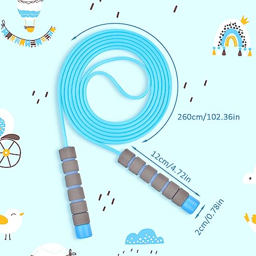 flintronic Jump Rope, 2 PCs Children's Skipping Rope, Adjustable Jump Rope with Skin-Friendly Foam Handles, 260 cm Skipping Rope for Children, Fitness, Training, Game - Image 2