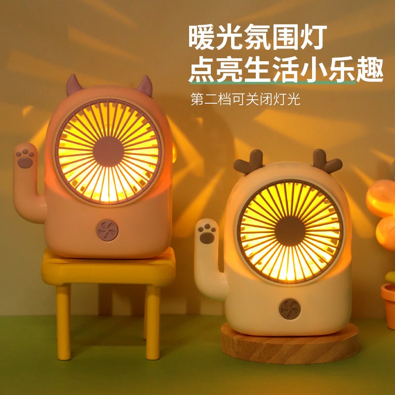 New Cartoon Desktop Small Fan Summer Portable Outdoor Mini Handheld Fan Small Electric Fan - Image 4