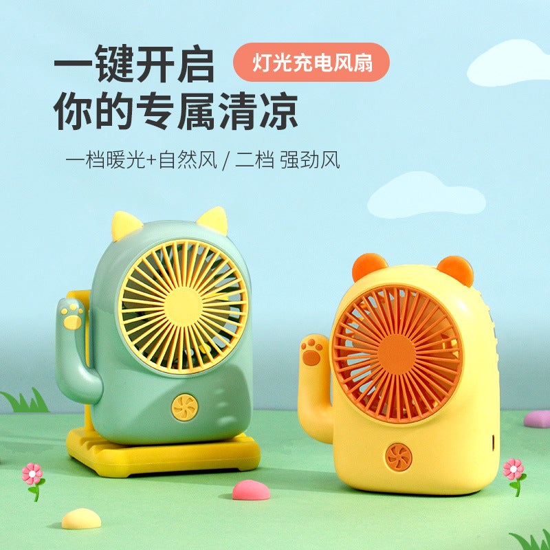 New Cartoon Desktop Small Fan Summer Portable Outdoor Mini Handheld Fan Small Electric Fan - Image 3