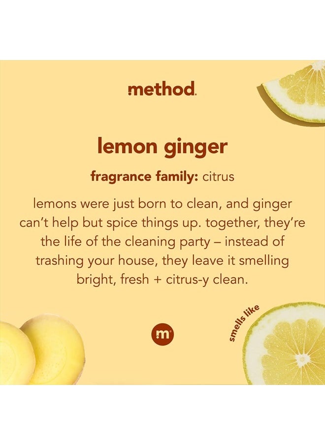 Method - Hardwood Floor Cleaner Squirt + Mop Bottle, Lemon Ginger, For Sealed Hardwood and Laminate Floors, 25 Fl Oz (Pack of 6) - Image 1