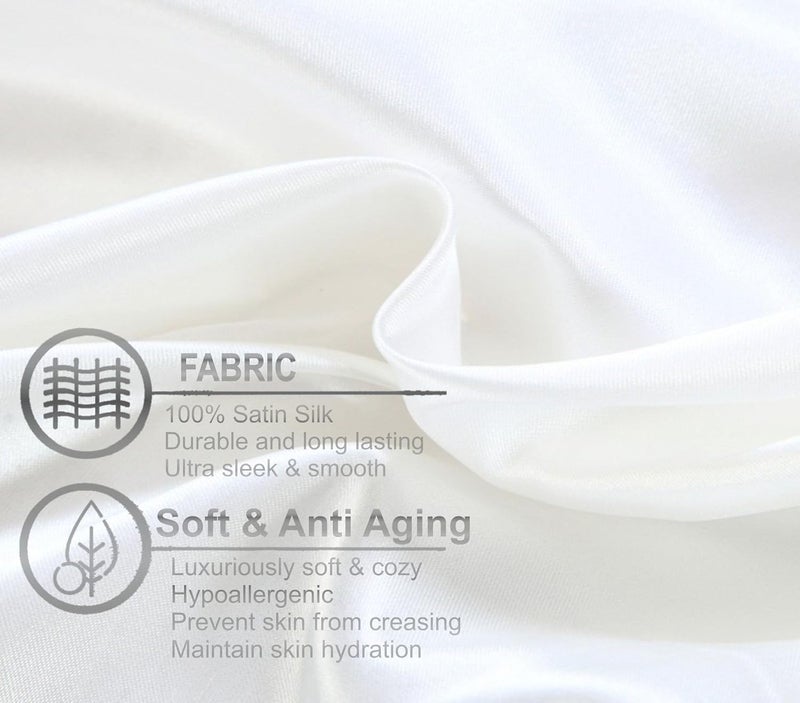 Dehman Dehman 2X Silk Pillowcase, Free Silk Sleep mask & Silk Bonnet Cap for Hair Beauty, Prevent Side Sleeping Wrinkles, Have Good Dreams - Image 3