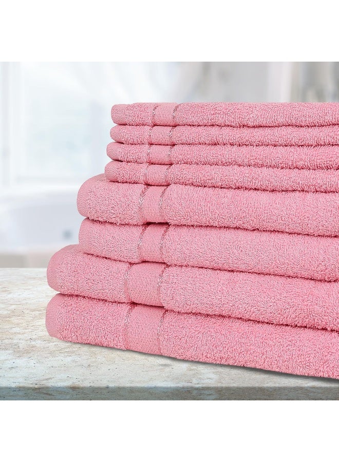 Bliss Casa 8 Pieces Towel Set - 2 Bath Towels 2 Hand Towels and 4 Washcloths Ring Spun Cotton Highly Absorbent Towels for Bathroom Shower Towel - Image 5