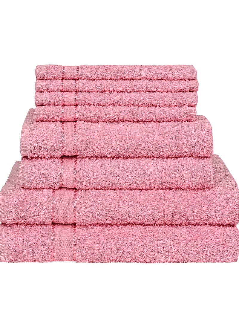 Bliss Casa 8 Pieces Towel Set - 2 Bath Towels 2 Hand Towels and 4 Washcloths Ring Spun Cotton Highly Absorbent Towels for Bathroom Shower Towel - Image 1
