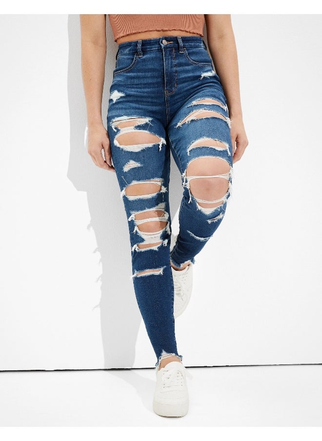 American Eagle AE حلم ممزق متعرج أعلى الخصر Jegging  - Image 1