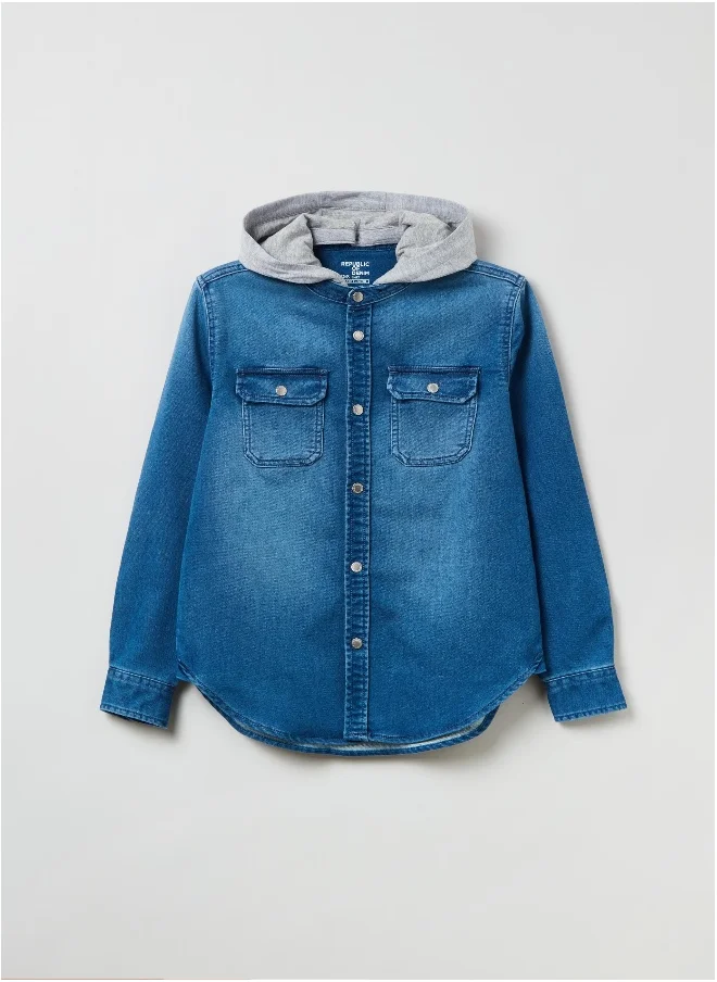 Ovs OVS Denim Shirt With Hood