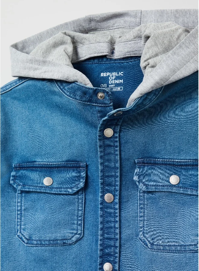 او في اس OVS Denim Shirt With Hood
