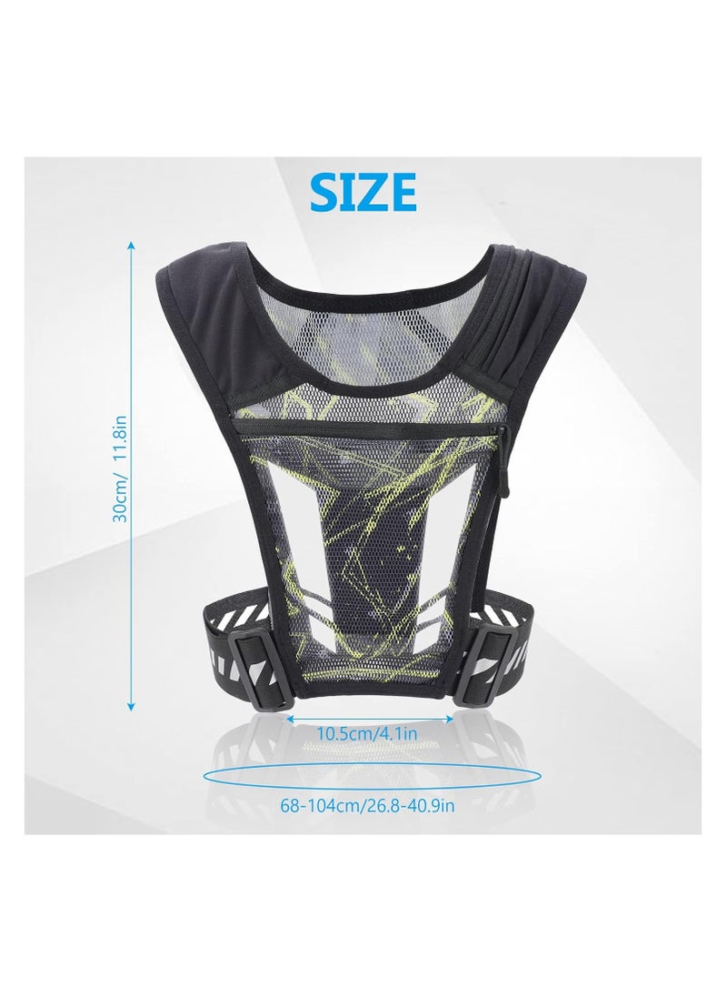 SYOSI - Running Vest Phone Holder, Chest Phone Holder with 4 Pockets Lightweight Breathable Training Reflective, Running Vest Sport Jogging Vest, Adjustable Waistband for Running, Gym, Biking, Men & Women - Image 1