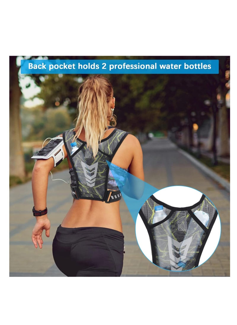 SYOSI - Running Vest Phone Holder, Chest Phone Holder with 4 Pockets Lightweight Breathable Training Reflective, Running Vest Sport Jogging Vest, Adjustable Waistband for Running, Gym, Biking, Men & Women - Image 1
